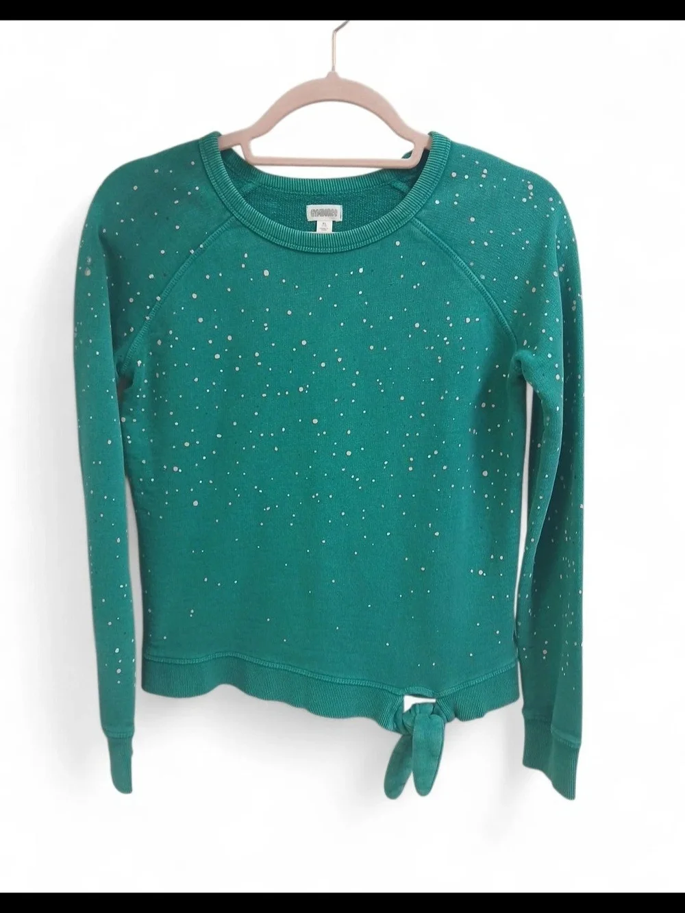 Gymboree Teal Knit Sweatshirt with Subtle Sparkle & Bow #141